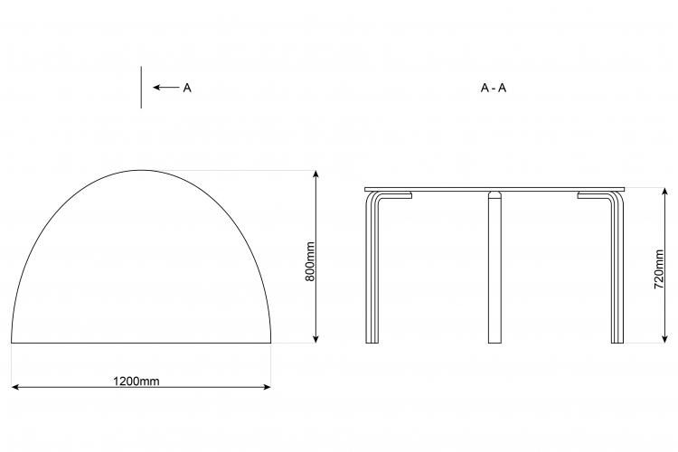 Borde med linolium - halv bue 80x120cm - Billede 2